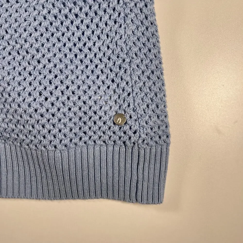 Scotch and Soda Half Zip Knit Sweater Pullover Women Preppy Powder Blue Small - Picture 4 of 8